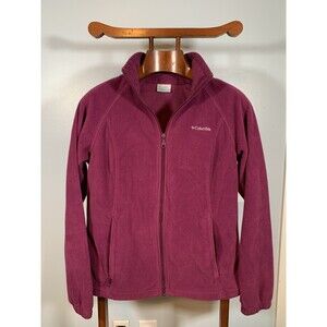 Columbia Fleece Jacket Women's Sz. Large Full Zip Pockets Purple